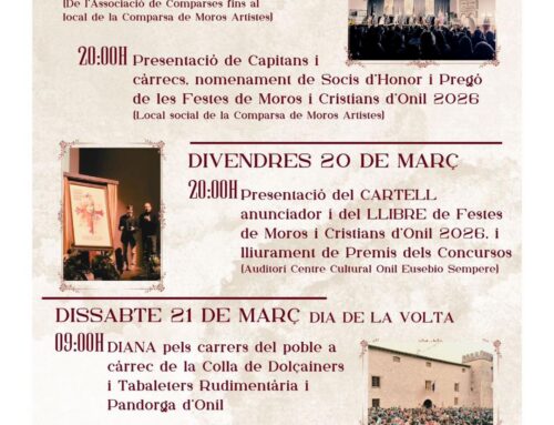 ACTES FESTERS MARÇ A ONIL 2026